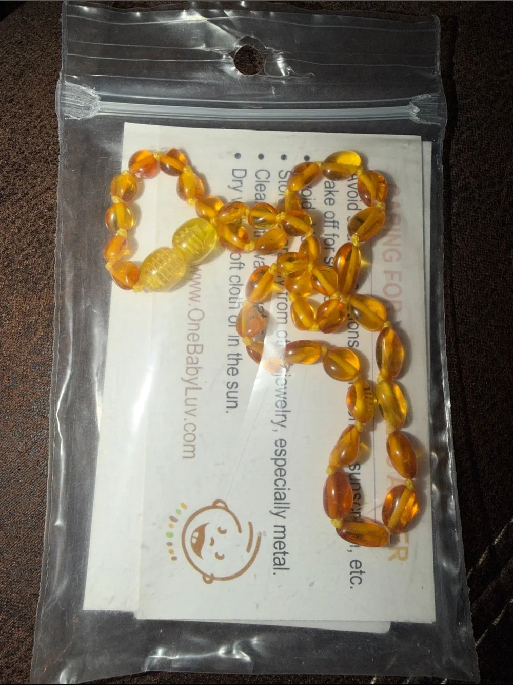 NEW Baltic amber teething necklace - Lemon Beans Safe ~ Natural ~ Effective